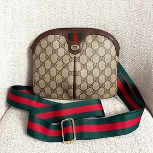 Authentic Gucci crossbody bag brown monogram coated canvas